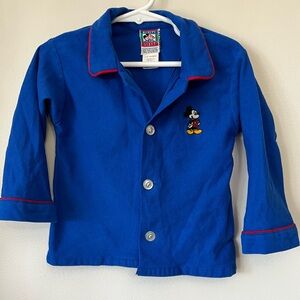 Vintage Mickey’s Stuff For Kids Blue Collared Pajama Top Only Size 5 PJs Blue